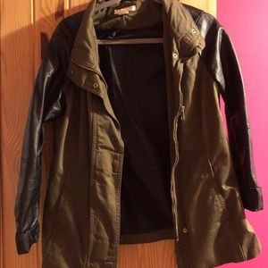 FAUX LEATHER ARMY JACKET